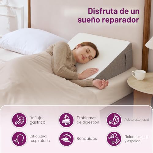 Almohada de cuña triangular ergonómica de 8 pulgadas con base de espuma firme 4
