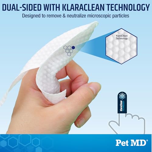 Image of Pet MD Advanced Ear Finger Wipes for Dogs & Cats - Cucumber Melon (50ct) | Non-Irritating Cat Ear Wipes & Puppy Ear Cleaner - Pet Safe Cleaner to Aid in Itchiness and Odor