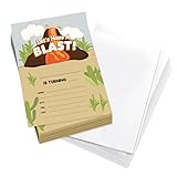 Volcano 1 Happy Birthday Invitations Invite Cards (25 Count) With Envelopes and Seal Stickers Vinyl Girls Boys Kids Party (25ct)