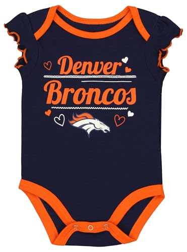 Outerstuff NFL Newborn and Infant Hearts Creeper Bodysuit - Denver Broncos, 18M