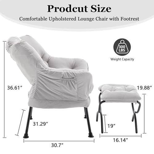 Sillón plegable terciopelo Gris miniatura 2