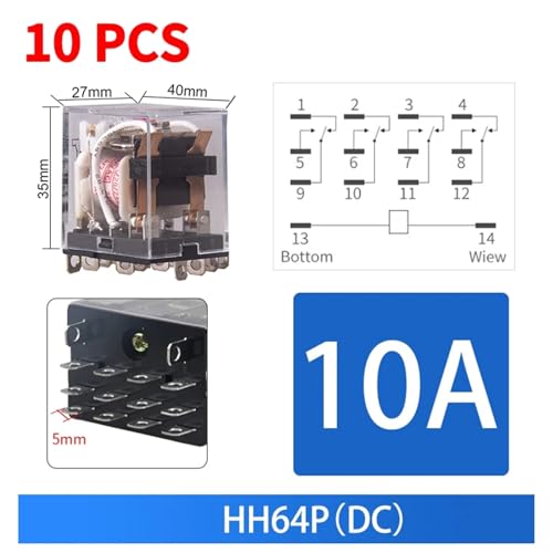 Relais intermédiaire AC DC polyvalent HH64P pour optimiser la commutation réseau - 2