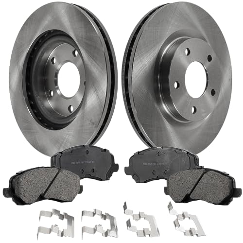 SureStop Front Brake Disc and Pad Kit 4-Piece Kit Compatible With Chrysler Sebring 2008, Dodge Caliber 2008-2009, Ceramic, 5 Lugs