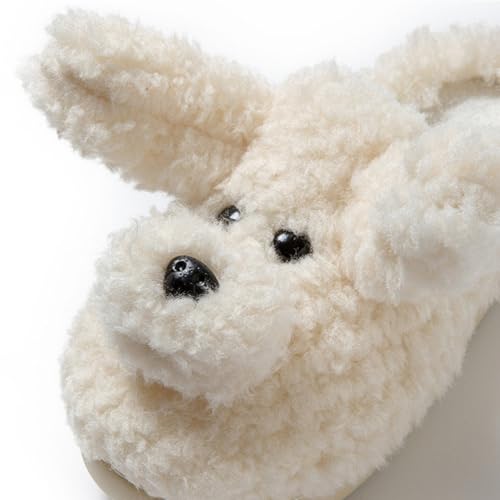 Women Cute Plush Dog Slippers 2025 Fall Winter Cozy Indoor Closed Toe House Warm Fleece Lined Anti-Slip Comfy Shoes2