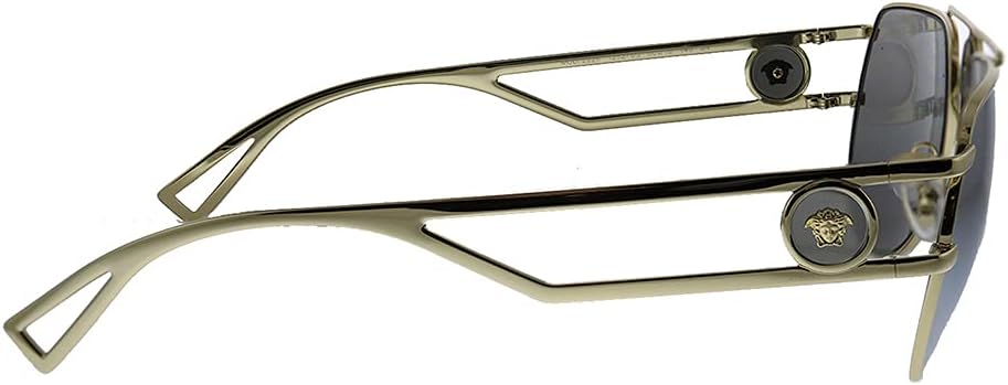 Versace VE 2225 12526G Pale Gold Metal Aviator Sunglasses Silver Mirror Lens - Image 3