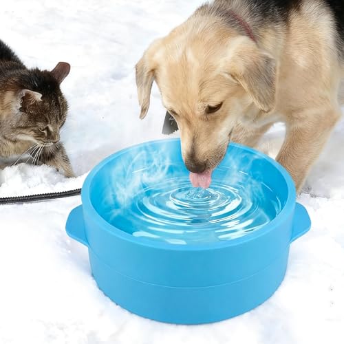Ambesty Verwarmde waterbak, 3,2 l, verwarmbare drinkbak, konijnen, honden, katten, koude dag, verwarmbare drinkbak, verwarmbare waterbak