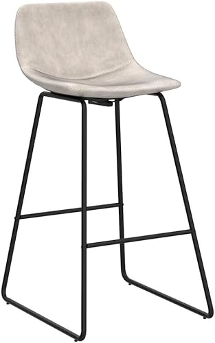 Miniatura 91 de HeuGah Juego de 4 taburetes de bar de piel sintética, sillas de bar de 26 pulgadas con respaldo, taburete de mostrador moderno para isla de cocina