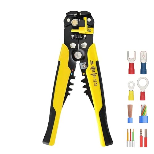 3 in 1 Wire Strippers - Self-Adjusting Wire Stripper Tool with Wire Cutters & Crimping Tool, Heavy Duty Electrical Wire Strippers for 10-24 AWG Copper/Aluminum/Cable Wire