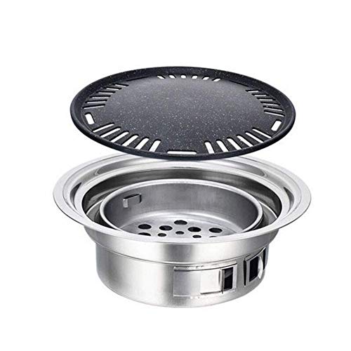 Holzkohlegrill Grill Raucher BBQ Grill Edelstahl Tragbarer Grill Camping Grill Mini BBQ Tool Kits für Picknick Gartenkochen Reisegrill Zubehör C 40cm