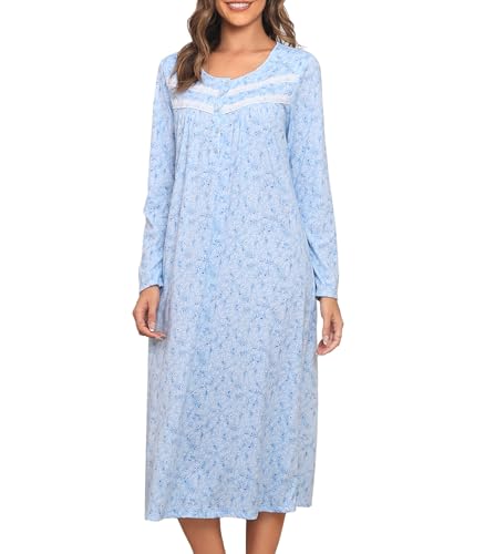 QRRLUEN 100% Cotton Nightgowns for Women Long...