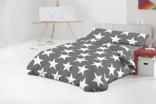 JAVIER LARRAINZAR Funda NÓRDICA Star Color Gris Oscuro (Cama 90) Negro