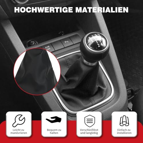 OTUAYAUTO Schaltsack Schaltmanschette mit Schaltknauf und Rahmen, als Komplettset Plug Play Ersatzteil Passend für Golf 5 Golf 6, 6 Gang OEM: 1K0711113, 5K0711113, 1K8711113
