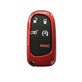 New Red Paint Remote Key Case Cover Fob Skin Holder for Dodge Chrysler 300 Challenger Dodge Charger Dart Durango Journey Jeep Grand Cherokee Keyless Key Bag Fob