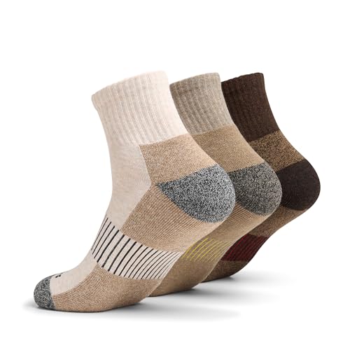 Clarks Men's Casual Half Cushion Anklet Socks 3 Pair, Stone/Khaki/Brown, Men's 7-12 Shoe4