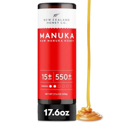 Image of New Zealand Honey Co. Raw Manuka Honey UMF 15+ MGO 514+ | Squeezy Bottle | 17.6oz (500g) Family Size | High Grade Potency Independently Tested