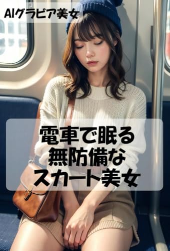 電車で眠るスカート美女 - AIグラビア美女 -