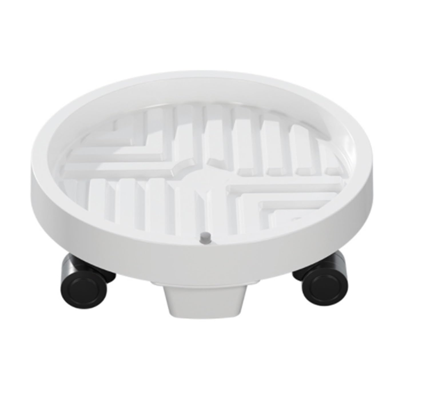HPTHLY Flowerpot Holder Plant Cart Round Wheeled Flower Pot Mover For Indoor Outdoor Yard, Deck, Kitchen (White 34Cm)