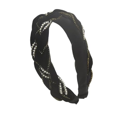 KAJYLFAST Pearl Twists Braid Hair Hoop Female Clip Temperament Accessories