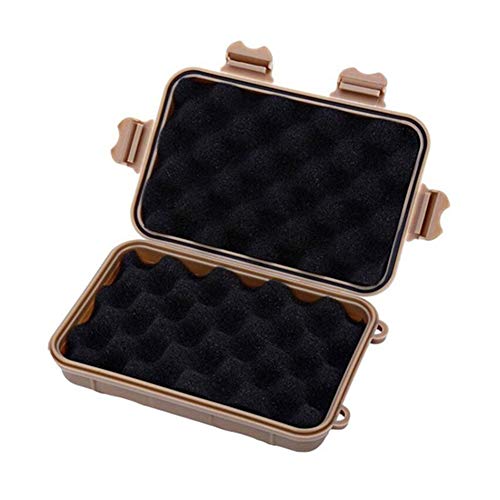 SQUAREDO - Caja de Almacenamiento hermética de Supervivencia para Exteriores, de plástico, Impermeable, a Prueba de Golpes, para Viajes, marrón