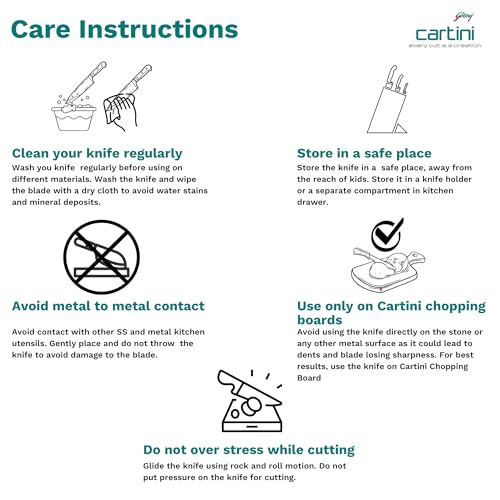 Godrej Cartini Knife I Chef Knife For Kitchen and Hospitality I For cutting soft vegetables like tomatoes, scaling fish I 8" High grade Stainless Steel, Long lasting life I 1 Year Warranty Godrej Cartini Knife I Chef Knife For Kitchen and Hospitality I For cutting soft vegetables like tomatoes, scaling fish I 8" High grade Stainless Steel, Long lasting life I 1 Year Warranty