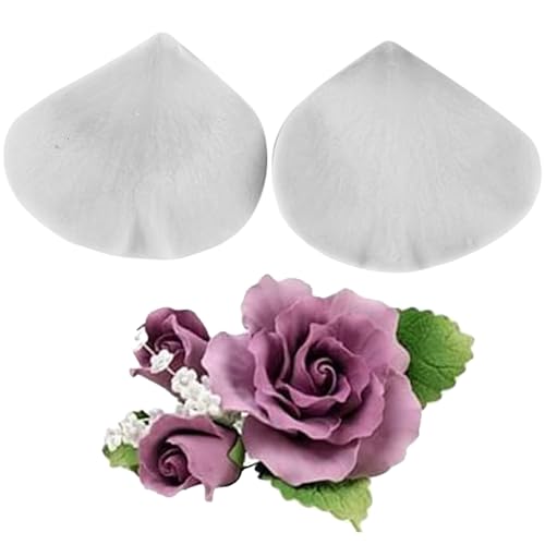 Rose Petals Silicone Fondant Mold Veining Petal Flower Molds For Sugarcraft Cake Decorating Cupcake Topper Candy Chocolate Gum Paste Polymer Clay