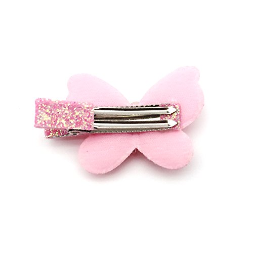 Elesa Miracle Baby Girl Hair Clips Toddlers Infants Kids Hair Butterfly Snap Clips Barrettes (8Pc- Sequins Pearl Butterfly) #TOP2