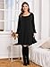 BELAROI Women's Plus Size Dress Fall Casual Swing 3/4 Sleeve T Shirt Loose Tunic Dress (2X, Black)