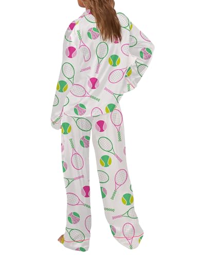 Image of SHESHOW Satin Pajamas for Women Set Long Sleeve Button Down Sleepwear 2 Piece Nightwear Women Pjs Sets Size XS-XXL