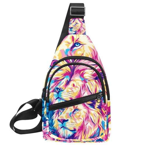 Petit sac à dos à bandoulière motif pingouins dessin animé multicolore