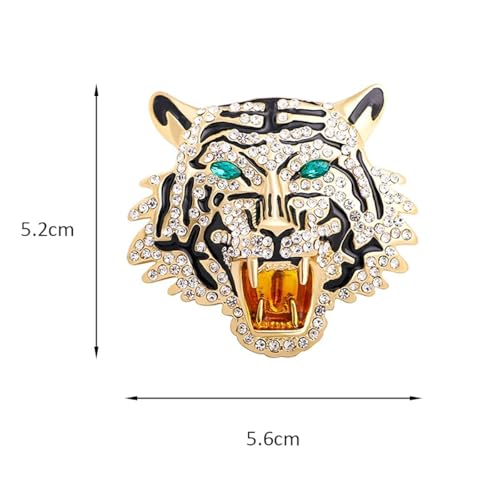 Image of Rheinstone Leopard Brooch Vintage Black Enamel Spotted Leopard Head Brooch Pin Gold Silver Black Leopards Brooch Trendy Clothing Hat Bag Accessories Christmas Birthday Party Jewelry