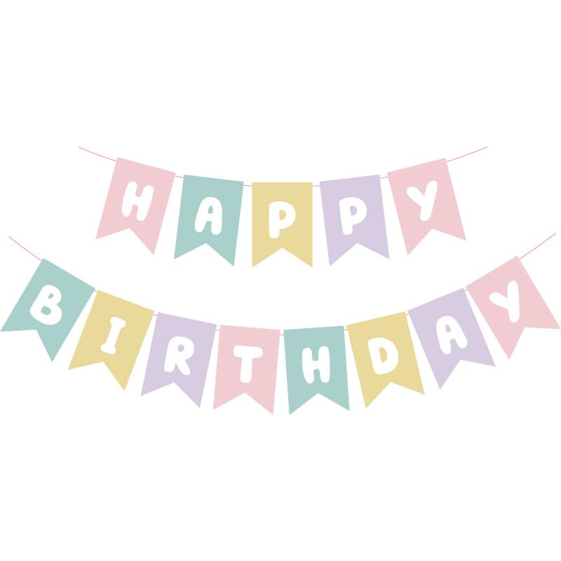 Image of ZHENGYE Macaron Happy Birthday Banner Sign Party Decoration for Kids Girls Adult Birthday Party Decorations Supplies