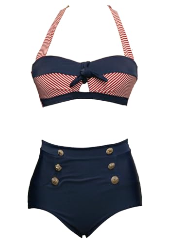 Bslingerie® Femme Dos Nu Taille Haute Maillots de Bain Ensembles