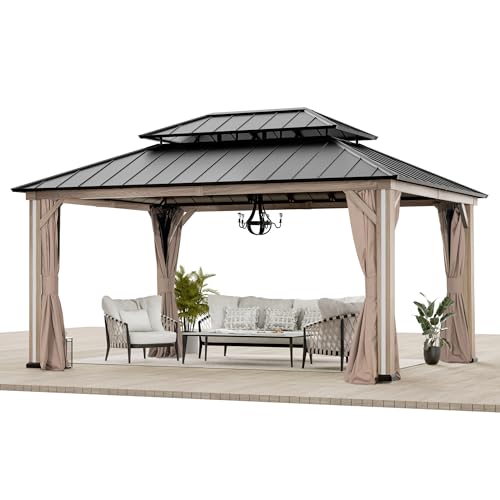 Modern Shade Hardtop Gazebo 12' x 16' with LED Strip