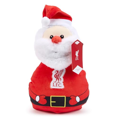 Zappi Co Liverpool FC Santa Claus Plush Toy – Squishy cuddly Father Christmas decoration (25cm height), Liverpool FC red and white. Festive decor, stocking fillers supporters of The Reds
