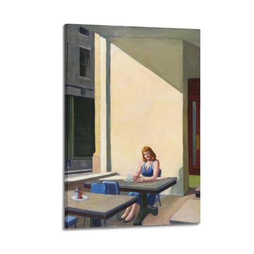Edward Hopper-Sunshine in The Cafeteria Fine Artwork Poster Print Photo Art Canvas Home Decorative Bedroom Modern Decors 08x12inch(20x30cm)