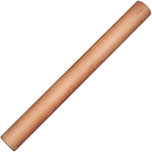 Etens Rolling Pin 17.3Inch, Professional Dowel Wood Rolling Pins for Baking Pasta Pizza Pie and Cookie, Wooden Dough Roller Pin (Straight Style, Large 1.73 Inch Diameter) by Etens - Used condition - US$12.97