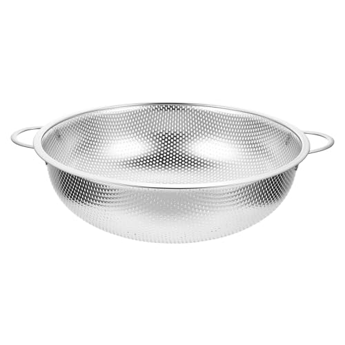 Abaodam ステンレス製水切りかご 両耳付き丈夫な家用キッチンコランダー 米洗い野菜果物兼用シンプル設計シンク上対応