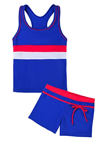 Image of Uhnice Girls Swimsuit Two Piece Tankini Swimwear with Boyshort