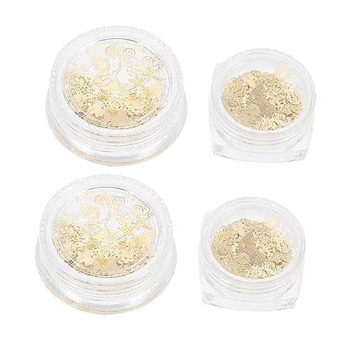 Mikinona 4 Boxes Christmas Sequin Confetti Glitter Manicure Flakes Nail Art Decor