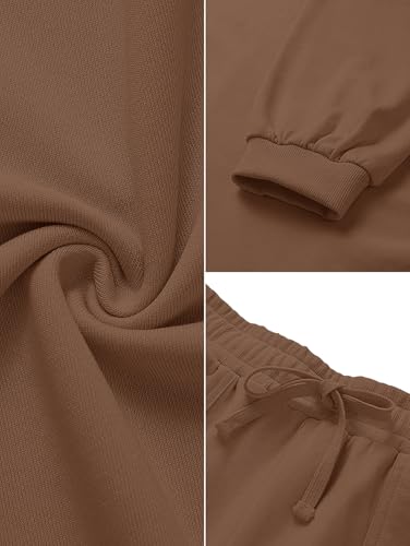 Image of MEROKEETY Women's 2023 Fall Oversized Batwing Sleeve Lounge Sets Casual Top and Shorts 2 Piece Outfits Sweatsuit