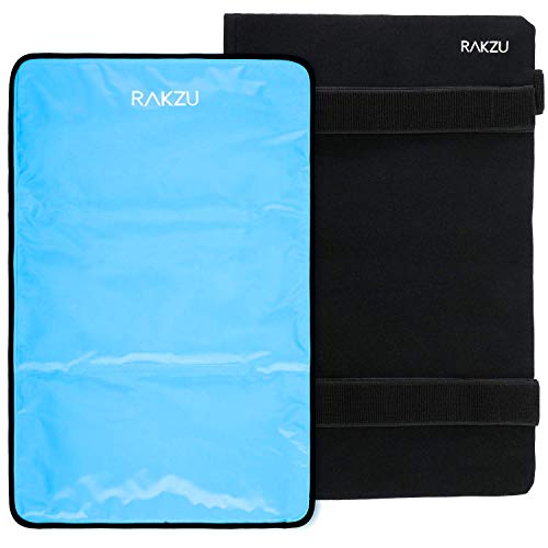 Extra Large Ice Pack RAKZU Cold Therapy Reusable Gel Pack Large 13 x 21.5 Ice Pack for Injuries Large Gel Ice Wrap for Back Knee Shoulders Pain Relief Hot & Cold Therapy, 1 Pack