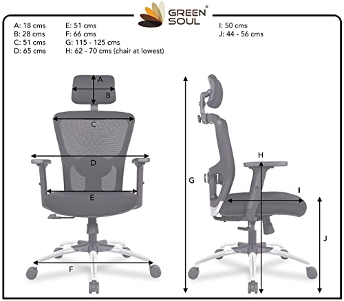 Green Soul® Jupiter Superb Office Chair, High Back Mesh Ergonomic Home Office Desk Chair with 2D Adjustable Armrests… - Image 6