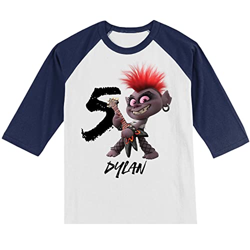 Personalized Queen Troll Birthday Shirt | Barb's Shirt | Handmade Decorated Shirt | Personalized with Name and Age | Unisex 3/4 Sleeve Raglan T-Shirt | #11472