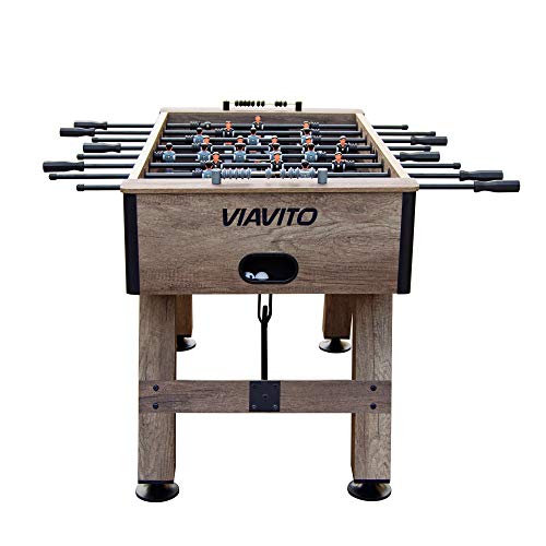 VIAVITO FT500 Holz-Fußballtisch für den Innenbereich, interaktiv, für Kinder, Erwachsene, Familie, interaktiv, robuster Fußball, klassischer Kicker, extra dicke Beschichtung, Zubehör enthalten, Bälle, – Bild 7