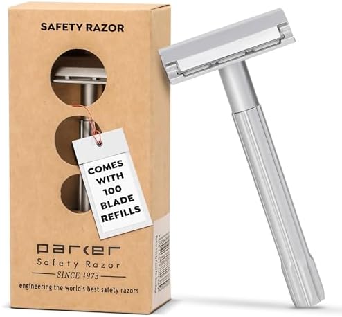 Parker SOLOEDGE Single Edge Safety Razor with 100 Blade Refills