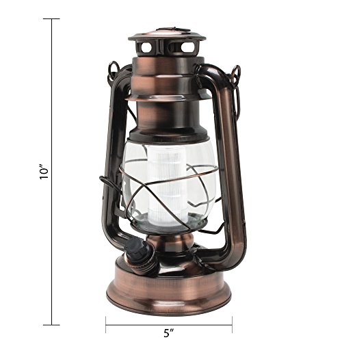 NorthPoint 190462 12 LED Vintage Style Outdoor Lighting Lantern for Multi Purpose Use, Copper