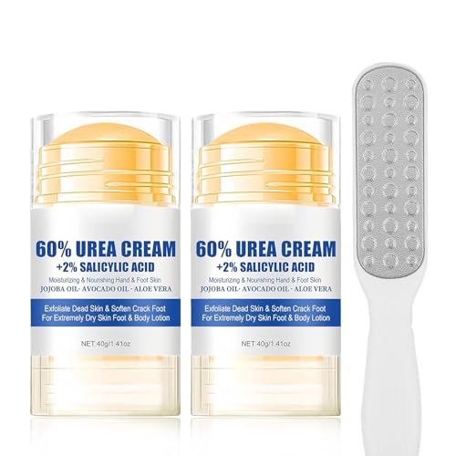 Urea Cream 60 Percent for Feet - Urea Foot Cream - Moisturizing Cracked Heel Repair Cream- Foot Cream for Cracked Heels and Dry Skin - Skin Care Hands & Feet with Foot File