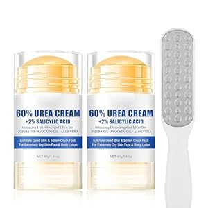 Urea Cream 60 Percent for Feet – Urea Foot Cream – Moisturizing Cracked Heel Repair Cream- Foot Cream for Cracked Heels and Dry Skin – Skin Care Hands & Feet with Foot File