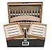 Prestige Import Group 130 Capacity Rockefeller Partitioned Display Cigar Humidor - Matte Ebony Finish