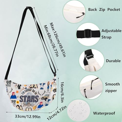 WZMPA Lorelai ＆Rory Fans Crossbody Bag Luke's Diner Gifts I'd rather Be In Stars Hollow Shoulder Bag Luke's Diner Merch2